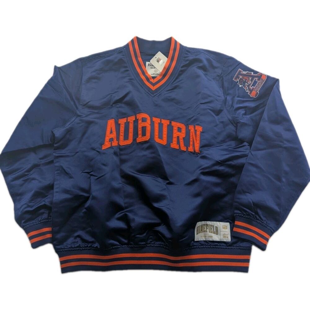 Homefield Auburn Tigers Mens Medium Stitched Satin Windbreaker Pullover NWT